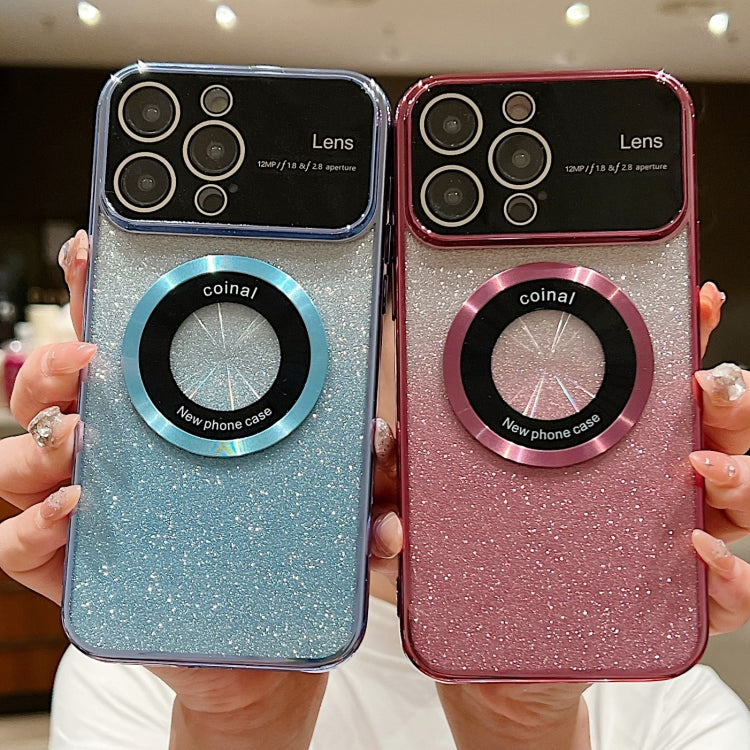 Para iPhone 15 Funda para Teléfono de TPU con Galvanoplastia con Brillo Degradado Magsafe y Ventana Grande (Verde) - MOVILSTORE