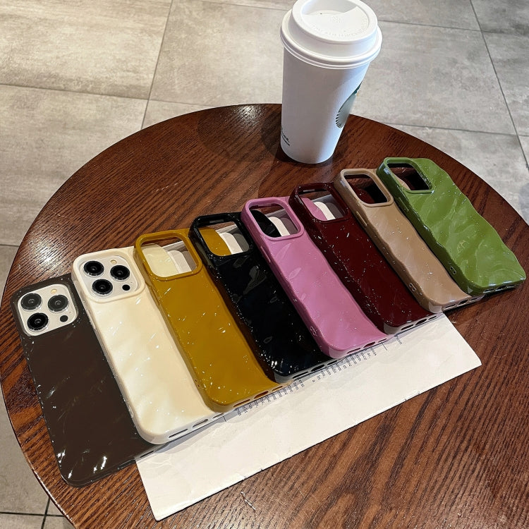 Para iPhone 15 Funda para Teléfono de TPU con Textura Ondulada de Color Sólido (Chocolate) - MOVILSTORE