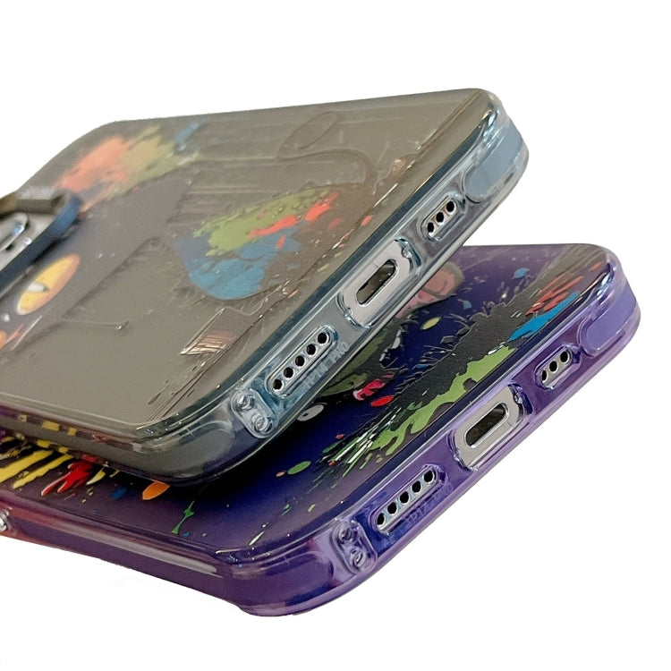 Para iPhone 15 Funda para Teléfono PC + TPU con Pintura al Óleo con Patrón Animal (Gato Sonriente) - MOVILSTORE