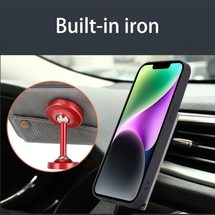 Para iPhone 15 Funda para Teléfono Pu + TPU con Ranuras para Tarjetas con Doble Hebilla (Marrón) - MOVILSTORE