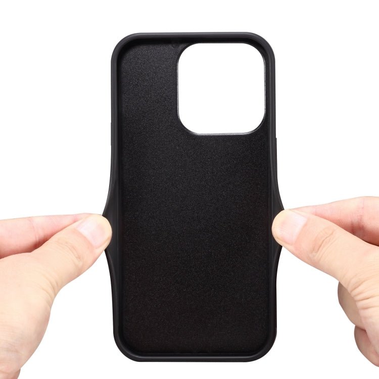 Para iPhone 15 Funda Trasera para Teléfono de Piel de Becerro de Imitación con Soporte (Púrpura) - MOVILSTORE