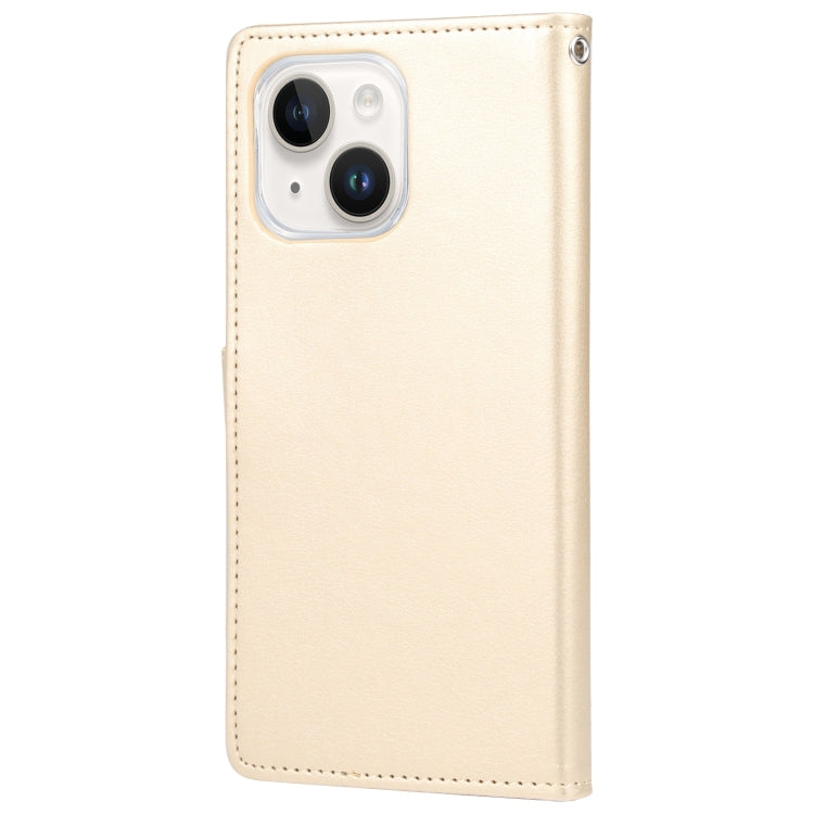 Para iPhone 15 Goospery Rich Diary Funda para Teléfono de Cuero con Textura Crazy Horse (Dorado) - MOVILSTORE