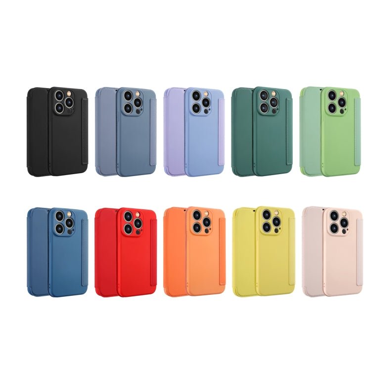 Para iPhone 15 Imitate Liquid Skin Feel Leather Phone Case con Ranuras para Tarjetas (Bule) - MOVILSTORE