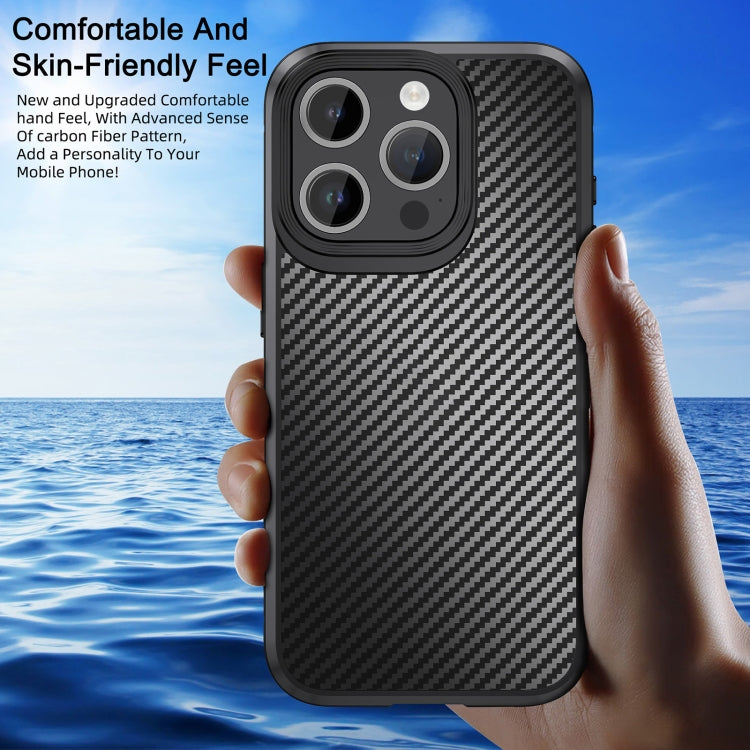 Para iPhone 15 Ipaky Mg Series Funda Protectora para Teléfono PC + TPU de Fibra de Carbono (Negro) - MOVILSTORE