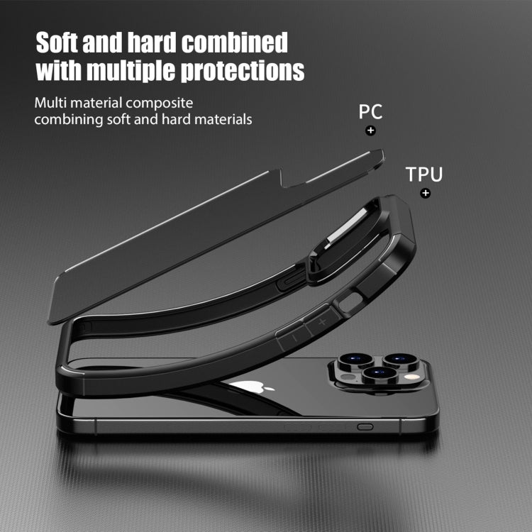 Para iPhone 15 Ipaky Yj Series Funda Transparente para Teléfono PC + TPU (Negro) - MOVILSTORE