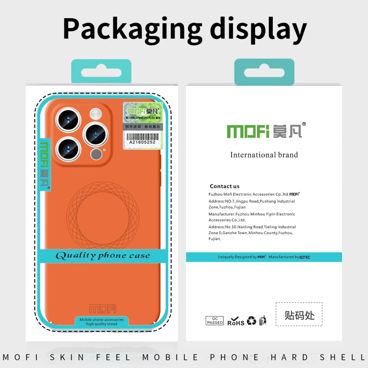 Para iPhone 15 Mofi Qin Series Magsafe Skin Feel Funda de Silicona para Teléfono con Todo Incluido (Naranja) - MOVILSTORE