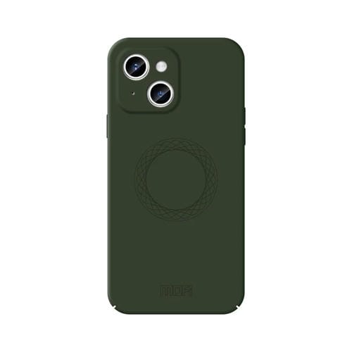 Para iPhone 15 Mofi Qin Series Magsafe Skin Feel Funda de Silicona para Teléfono con Todo Incluido (Verde) - MOVILSTORE