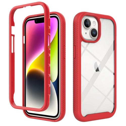 Para iPhone 15 Starry Sky Color Sólido Funda para Teléfono de PC Transparente TPU a Prueba de Golpes (Rojo) - MOVILSTORE