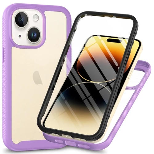 Para iPhone 15 Starry Sky Solid Color Series PC + Funda para Teléfono TPU con Película de Pet (Púrpura) - MOVILSTORE