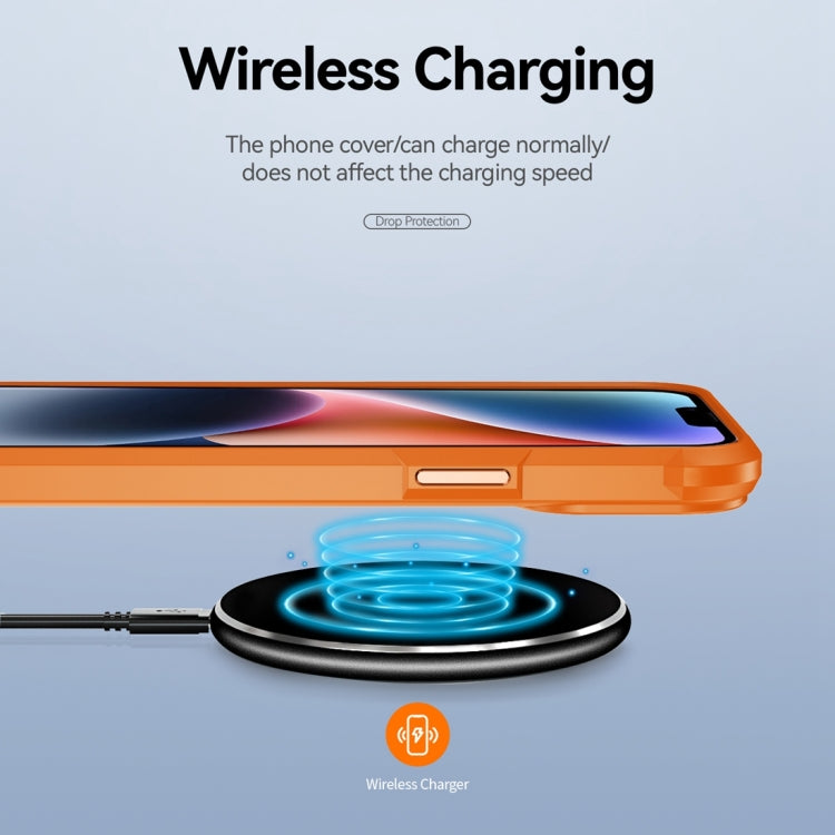 Para iPhone 15 TPU + PC Funda para Teléfono con Protección de Lente (Naranja) - MOVILSTORE