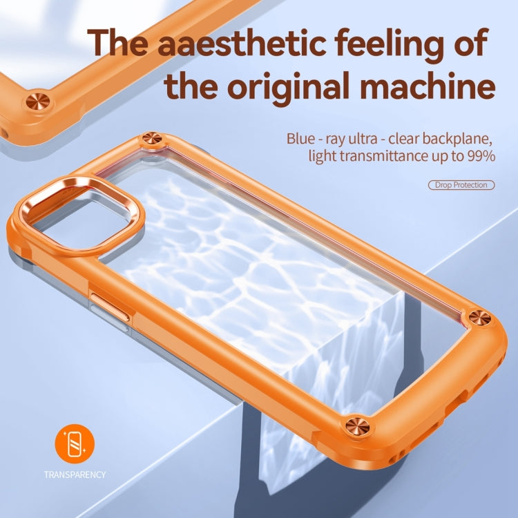 Para iPhone 15 TPU + PC Funda para Teléfono con Protección de Lente (Naranja) - MOVILSTORE