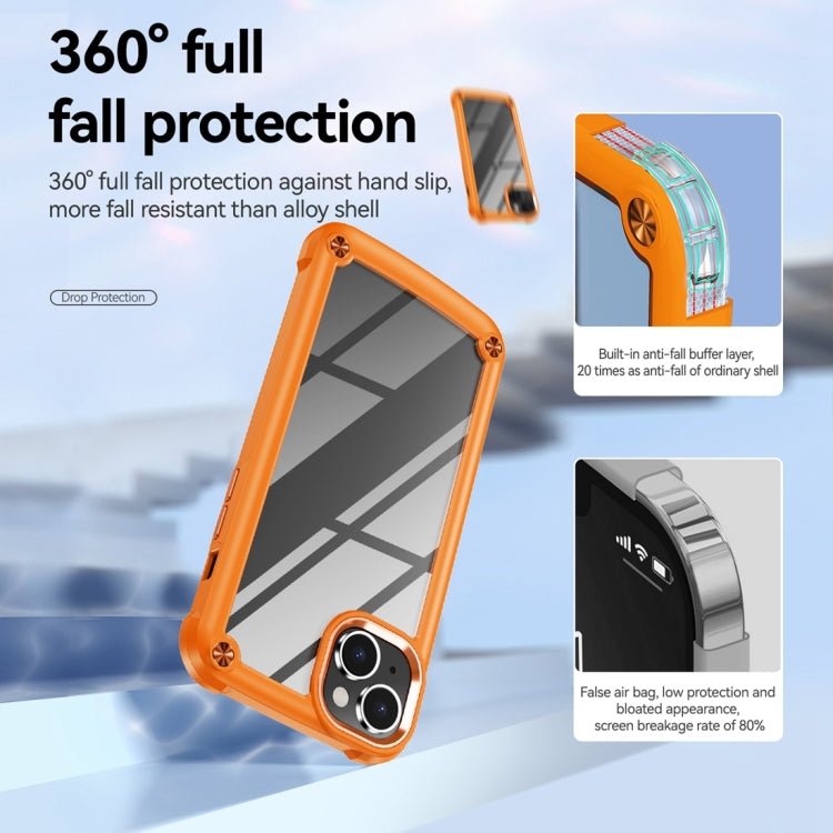 Para iPhone 15 TPU + PC Funda para Teléfono con Protección de Lente (Naranja) - MOVILSTORE