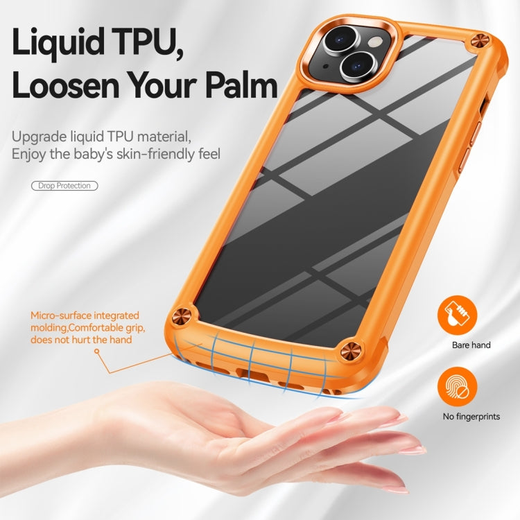 Para iPhone 15 TPU + PC Funda para Teléfono con Protección de Lente (Naranja) - MOVILSTORE