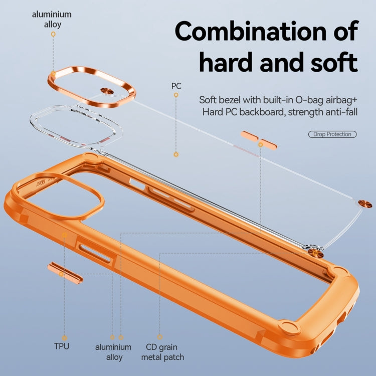 Para iPhone 15 TPU + PC Funda para Teléfono con Protección de Lente (Naranja) - MOVILSTORE